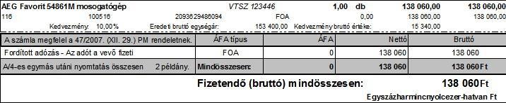 A számlázó programunk nem enged, úgy fordított adózás szerinti számlát kiállítani, hogy előtte a vevőnek ne legyen az adószáma felvéve a törzsadatokban.
