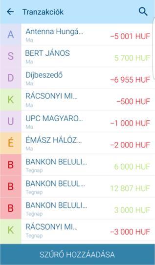 3.4. Tranzakciók A Tranzakciók menüpontban időpont szerint csökkentő sorrendben megtalálja az összes tranzakcióját azok dátumával és értékével.