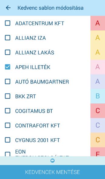 3.8. Kedvenc Partnerek Utaláshoz gyakran használt partnerei közül hármat megjelölhet kedvencként.