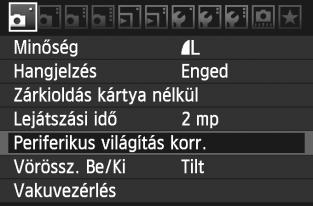 3 Az objetív peremsötétedés-orreciója Az objetív tulajdonságai miatt a felvétel négy sara sötétebb lehet.