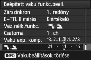 oldalon lévő 5. lépésben ismertetett módon válassza i a [0:3] beállítást a [Vez.nél.func.] opciónál, majd nyomja meg a <0> gombot. Állítsa be a ívánt vauarányt, és észítse el a felvételt.