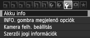 3 Az aumulátor töltöttségi szintjéne ellenőrzése Az aumulátor állapotát az LCD-monitoron ellenőrizheti.