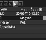 3 A ezelőfelület nyelvéne iválasztása 1 2 Jelenítse meg a menüt. A menü megjelenítéséhez nyomja meg a <M> gombot.