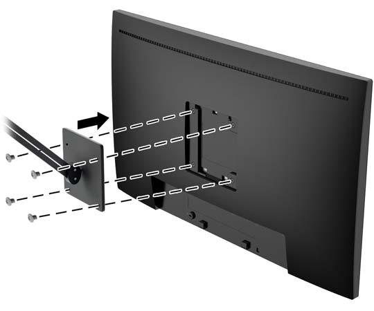 2. Távolítsa el a kijelzőpanel hátulján található VESA furatokból a négy csavart. 3.