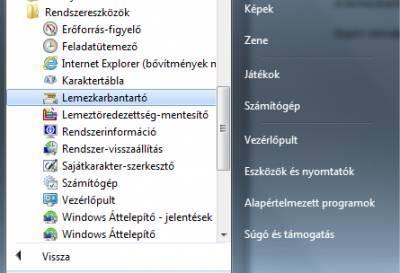 Karbantartási feladatok Programok/Kellékek/Rendszereszközök 1.