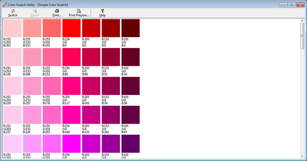 Színbeállítás a Color Swatch Utility segédprogrammal Színbeállítás a Color Swatch Utility segédprogrammal 2 Ez a szakasz a Color Swatch Utility segédprogram használatát mutatja be.