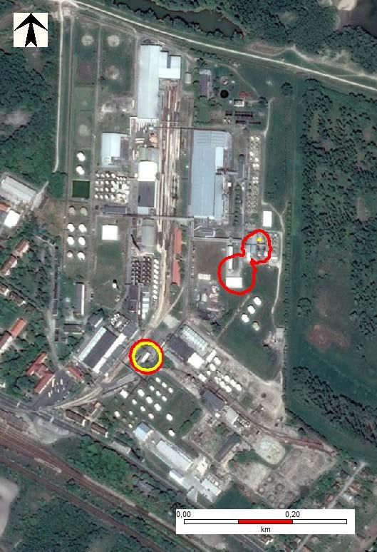 Összesített veszélyességi övezetek Külső zóna Középső zóna 6.5.3.1. ábra MOL-LUB Kft. - Almásfüzitő veszélyességi övezeteinek kijelölése Kockázati szint 1.