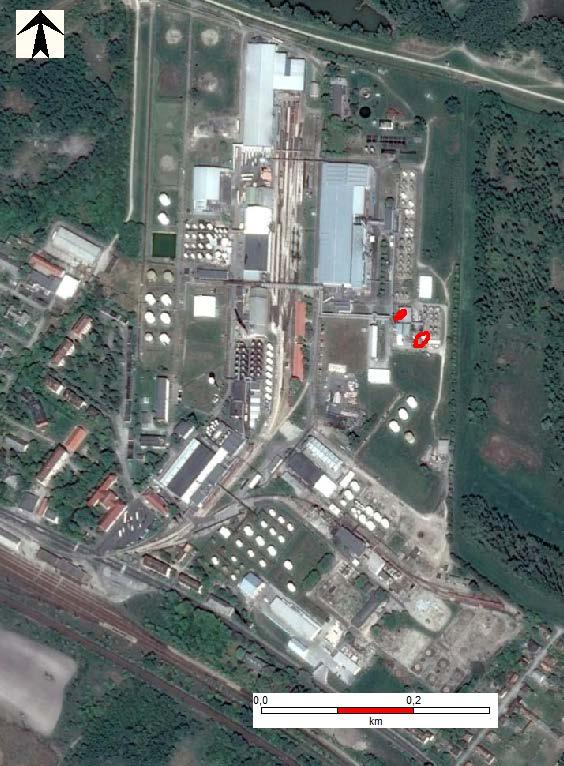 Veszélyességi övezetek a toxicitás esetén Külső zóna 6.5.3.4. ábra MOL-LUB Kft. - Almásfüzitő veszélyességi övezeteinek kijelölése toxicitás Kockázati szint 1.