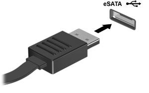 2 Az esata-eszköz használata Az esata-porton keresztül opcionális nagy teljesítményű esata-részegység, például. külső esatamerevlemez csatlakoztatható.