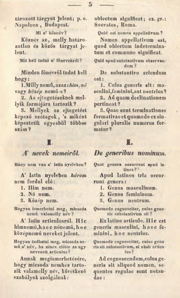 5 tározott tárgyot Jelent; p. o. Napóleon, Budapest. Mi a? köznév? Köznév az, melly határozatlan és közös tárgyat jelent. Mit kell tudni a főnevekről? Minden főnévről tudni kell hogy: 1.