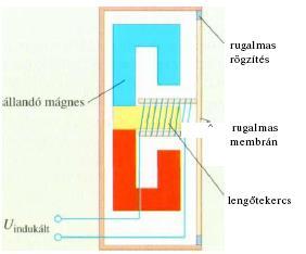 A dinamikus mikrofon a mozgási indukció elvén alapszik. A hangrezgés hatására a membrán (rugalmas lemez) és a hozzáerősített tekercs is rezeg a rögzített állandó mágnes mezőjében.