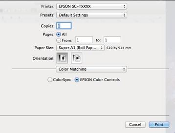 A nyomtatás további módjai C Válassza a listából a Color Matching (Színillesztés) lehetőséget, majd kattintson az EPSON Color Controls (EPSON színvezérlők) elemre.