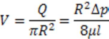 sugara Poiseuille s törvény átlagsebesség: Q a folyadék térfogatárama, D a cső