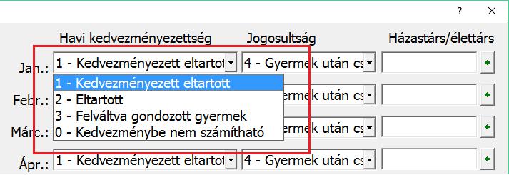 Havi kedvezményezettség Hozzátartozók Kedvezményezettség 1 Kedvezményezett eltartott A kedvezmény szempontjából, az egy gyermekre jutó összeg megállapításánál beleszámít a gyermekek számába, és