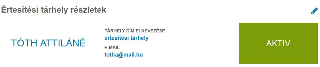 3. Értesítési tárhely adminisztráció A szlgáltatás Értesítési tárhely adminisztrációs felület valamennyi, KASZ-aznsítóval (Közpnti Aznsítási Szlgáltatás), azaz Ügyfélkapu-regisztrációval, illetve