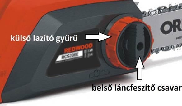 kapcsolva. 2. Csavarja ki a gyors láncfeszítő rendszert (1. oldal 13. alkatrész) és vegye le a vezetőlemez fedelet (1. oldal 5. alkatrész) 3.