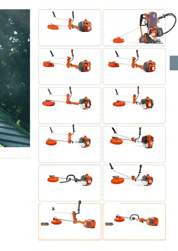 HUSQVARNA 553RBX* 50,6 cm³, 2,3 kw, 12,1 kg. X-Torq motor, Low Vib, különálló indítószerkezet és kombinált szórásvédő. HUSQVARNA 555RXT 53,3 cm³, 2,8 kw, 9,2 kg.
