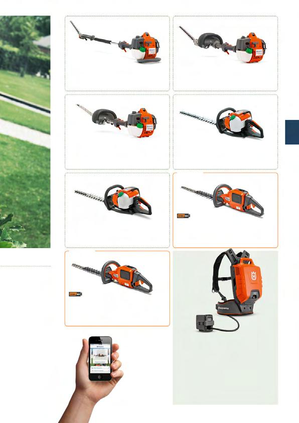 HUSQVARNA 327HE4X 24,5 cm³, 0,9 kw, vágókés hossza: 55 cm, hosszúság: 234 cm, súly: 6,6 kg. Smart Start, automata start-stop kapcsoló, távolról állítható vágófej, szállítási üzemmód és hátsó ütésvédő.