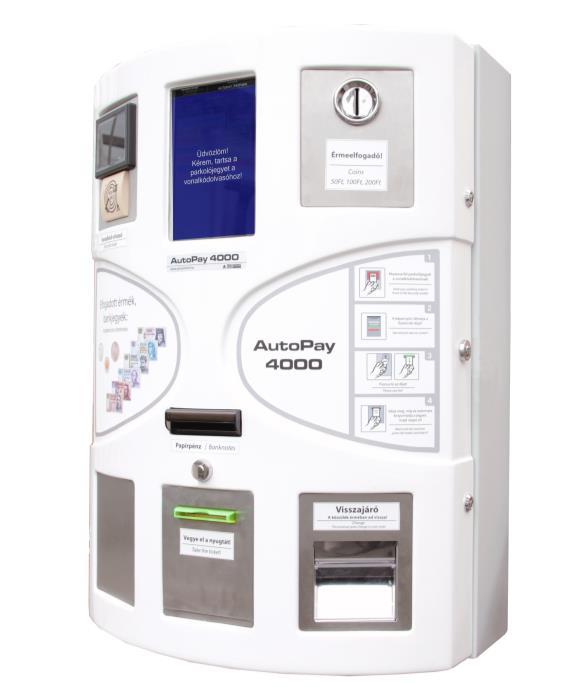 PROCONTROL AutoPay4000 Fizetőautomata, jegykiadó- és fizetőállomás