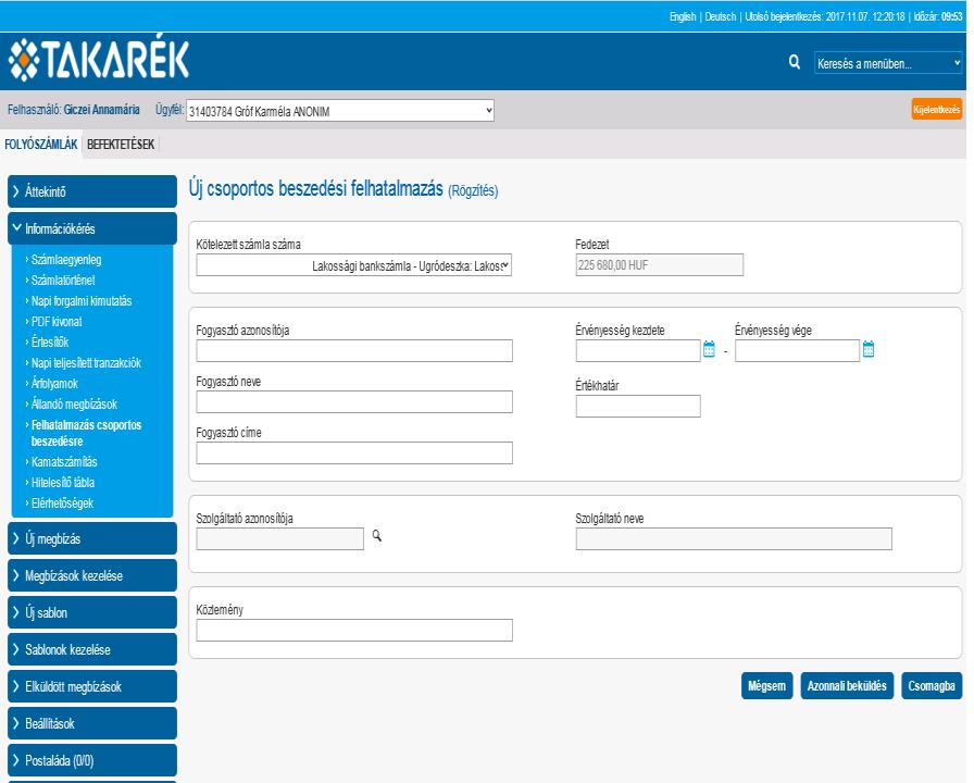 2.3.11. Banki információk A Banki információk menüpontra kattintva a megjelenő weblapon további információkat érhet el. Ez a menüpont bizonyos takarékszövetkezetek esetében hiányozhat. 2.3.12.