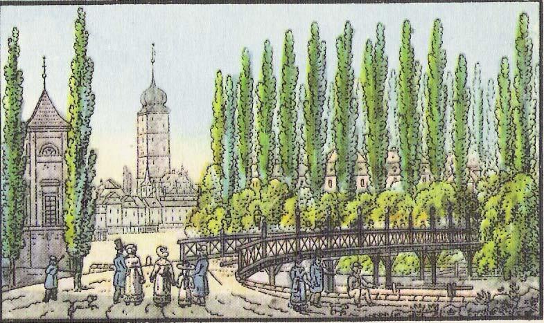diess der Sammelplatz alter, ausgedienter Offiziere, denen ihre Füße entferntere Promenaden versagen. Zur Bequemlichkeit der Spaziergehenden, sind zu beiden Seiten marmorne Sitze errichtet.