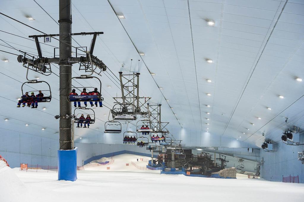 Ski Dubai An indoor ski resort with 22,500 square meters of indoor ski area.
