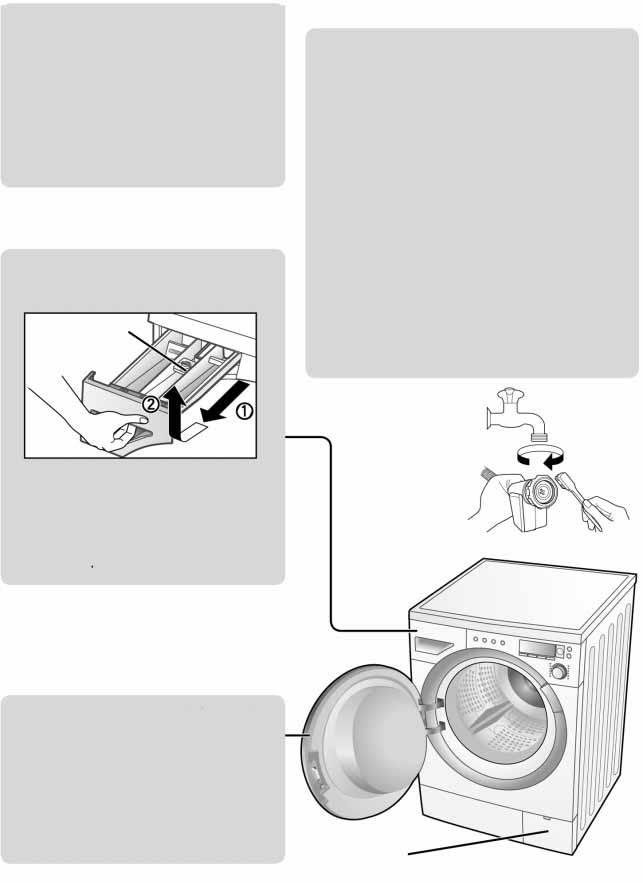 Karbantartás A mosógép tisztítása A mosógép külsô felületének tisztításához puha rongyot és semleges háztartási tisztítószert használjon (például konyhai tisztítószer, folyékony szappan).