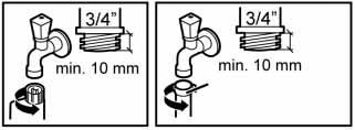 Vízbevezetô tömlô Áramütésveszély! Ne merítse vízbe a vízbevezetô tömlô biztonsági berendezését, mivel ez elektromos szelepet tartalmaz.