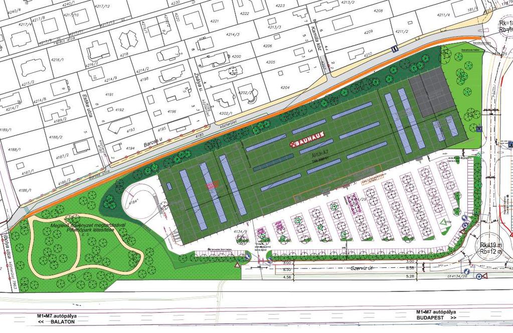 A tervezett projekt 39.800 m²-en egy kb. 15.