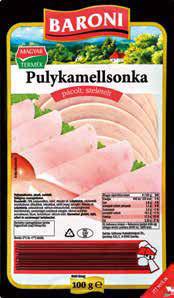 sertéshússal 149Ft 100 g, 1 kg = 1 490 Ft BARONI PULYKAMELLSONKA