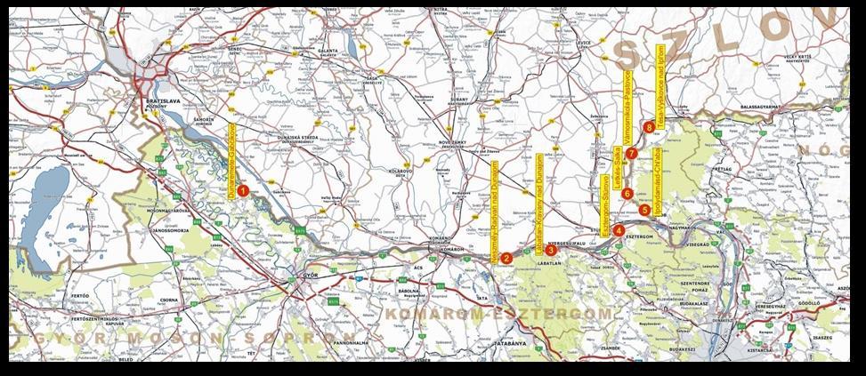 Térkép: A 90 határmetszési pont megjelenítése az országhatárt ábrázoló térképen Forrás: