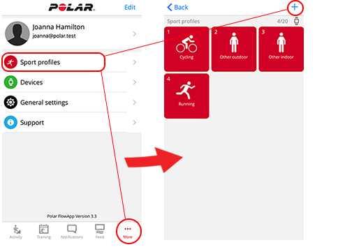 A sport profilok sorrendjét az egérrel új helyükre húzva módosíthatod. Válaszd ki az áthelyezendő sportot, majd húzd a kívánt helyre a listában.