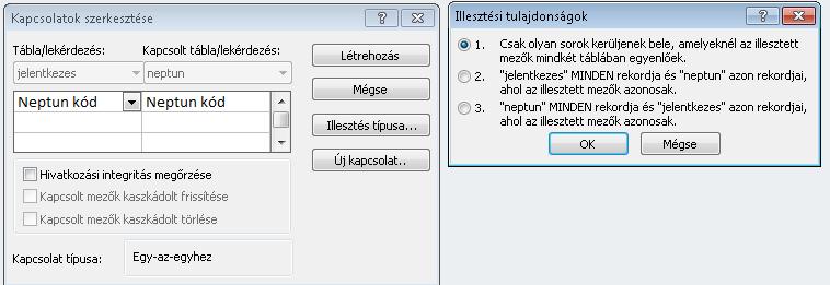 A neptunkód kapcsoló mezőn keresztül kérdezzük le adott neptunkódhoz milyen név és születési dátum tartozik.