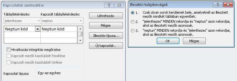 A neptunkód kapcsoló mezőn keresztül kérdezzük le adott neptunkódhoz milyen név és születési dátum tartozik.