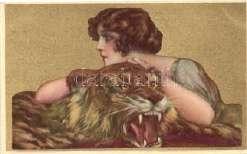 Italian art postc ard, lady