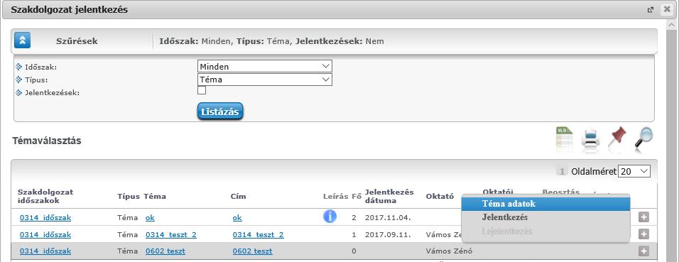 Információk: Itt az adott időszakhoz tartozó szöveges információ jelenik meg.
