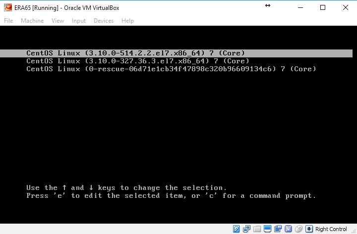 A rendszer első indítása után a következő képernyőkép fogad: Probléma esetén több korábbi CentOS build közül van lehetőség választania bootolásra.