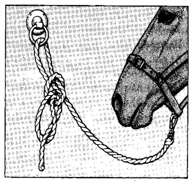 a gyorsan oldható csomó megkötése 44b. ábra. Gyorsan oldható csomó b) a gyorsan oldható csomó biztosítása Az állás padozata döngölt agyag, tégla.
