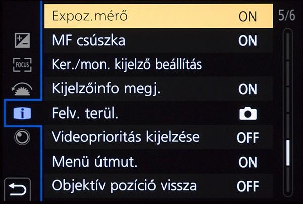 A DC-GH5 egy nemzetközi fényképezőgép/kamera, ezért az NTSC/PAL/Cinema rendszerfrekvencia a menüben választható, ami aztán a gép újraindításával aktiválódik: