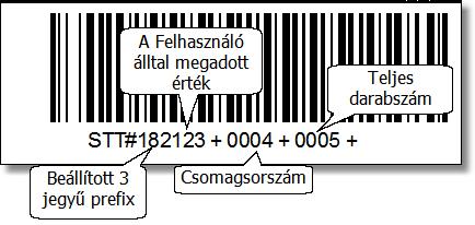 10 STT szám mező A mezőbe megadott számérték a házifuvarlevél címkén a vonalkód alatt fog megjelenni. Felépítése: A 3 jegyű prefix megadása nem kötelező.