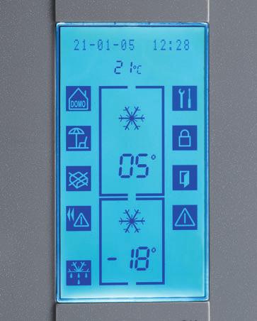 információ mindig szem előtt multifunkcionális LCD Lehetővé teszi a frissen tartás és a fagyasztás legújabb technológiáinak megjelenítését és vezérlését.