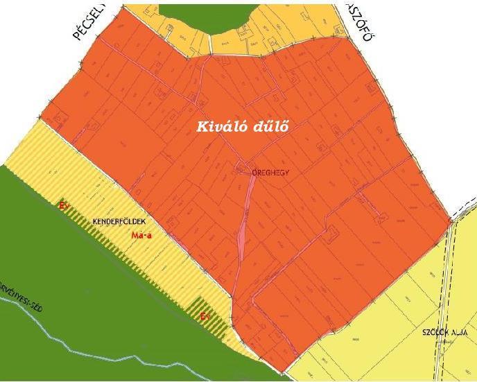településrendezési terv, Völgyzugoly Műhely A kiváló dűlő területrészt külön kell kezelni, arra a cél érdekében szigorú szabályokat, szőlőtermesztést és tájat védő előírásokat kell megfogalmazni és
