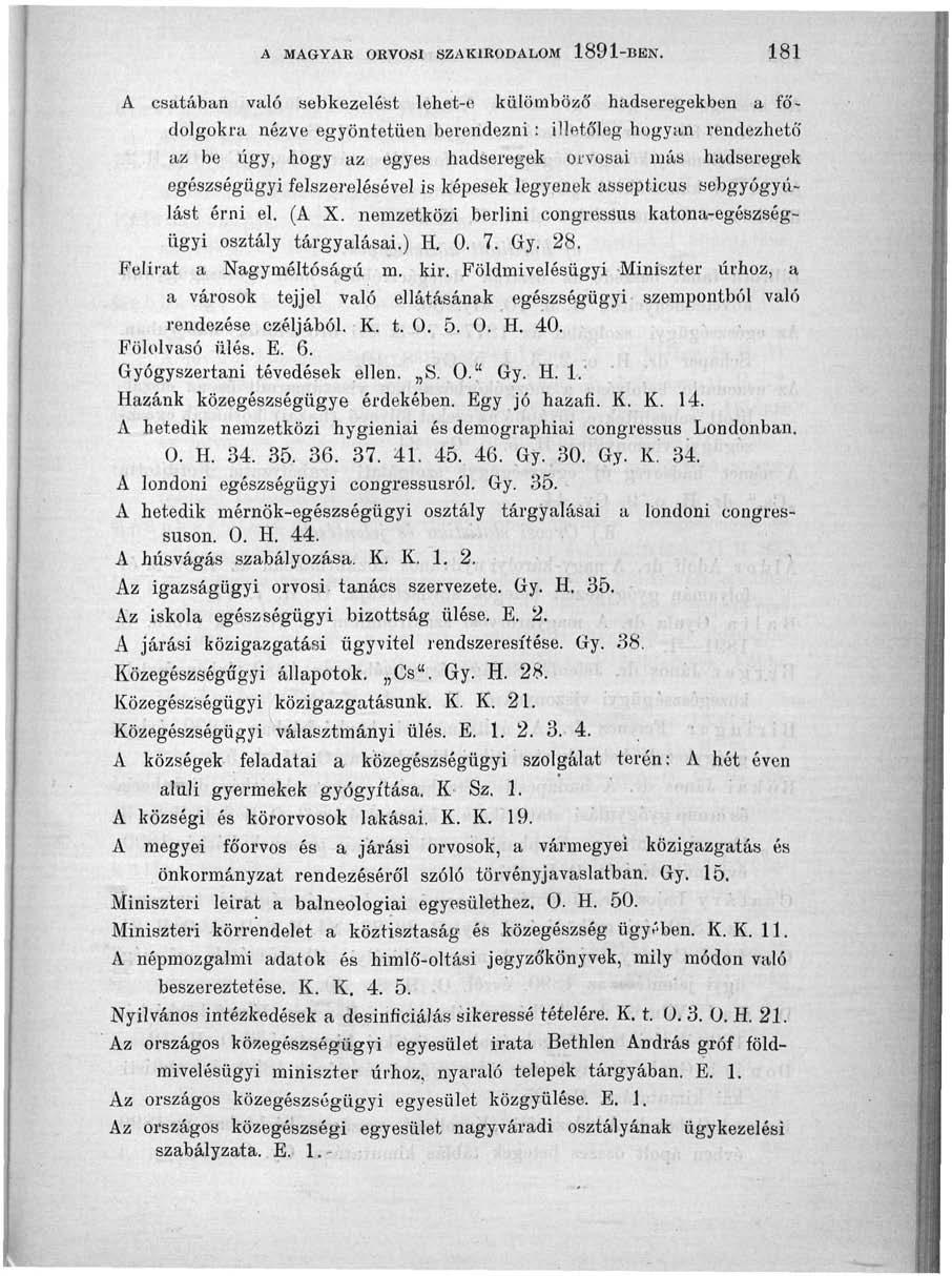 A MAGYAR ORVOSI SZAKIRODALOM 189 I-BEN.