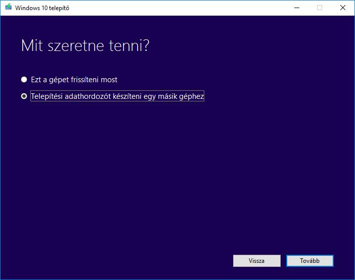 A Windows 10 egy USB 1. Windows 10 A Windows 10 egy USB stick-re való másolásához töltse le az ingyenes media creation tool-t a Microsoft-tól: https://www.microsoft.