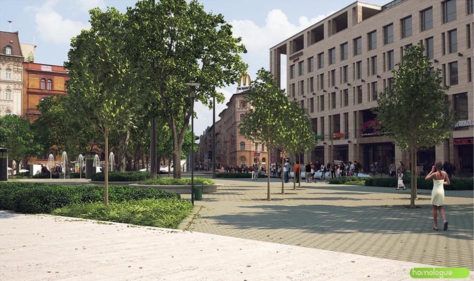 Nagy forgalmú közterületek megújítása Blaha Lujza tér Gyalogos felületek növelése, zöldfelületek megújítása, használható, minőségi köztér létrehozása Aluljáró komplex