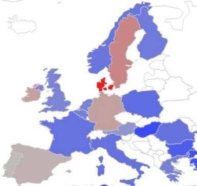 0,7 (R 2 értéke 0,49) feletti és szignifikáns (Sig < 0,05) Az 5 táblázatban találhatók trendillesztés eredményei Az országok az exponenciális modell R 2 értéke szerinti csökkenő sorrendben kerültek