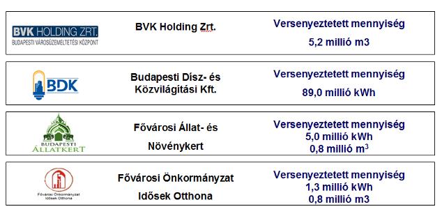 Kiemelt referenciák Fővárosi Intézmények Kiemelt referenciák csoportos energia közbeszerzés Egyetemek Konzorciuma (9 felsőoktatási intézmény) 20,0 millió m 3 Nemzeti Államigazgatási Központ (NÁK, 21