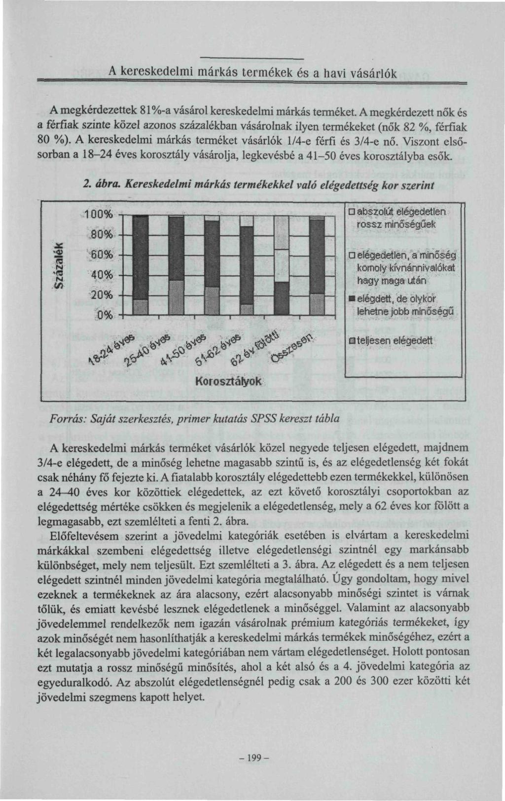 A kereskedelmi márkás termékek és a havi vásárlók A megkérdezettek 81 %-a vásárol kereskedelmi márkás terméket.
