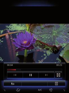VIDEO (2/2) Landscapes Fényerő A videó lejátszása közben a fényerősség beállításához nyomja meg a Fényerő pontot. Megjelenik egy ellenőrzősáv, melynek segítségével el tudja végezni a beállítást.