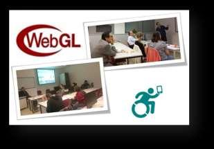 ábra: Fényképek és a kapcsolódó logó, piktorgram a 3D Technologies for Web Student Workshop életéből [19] V. ÉLET A GDT-BEN 18. ábra: Képek a 3D grafika és animáció diákműhely életéből [21] C.